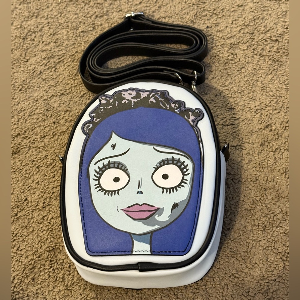 Horror Movies Vegan Leather Cross Body Bag, Emily the Corpse Bride Buckle Down